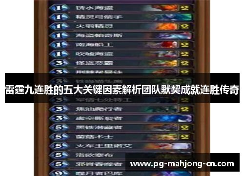 雷霆九连胜的五大关键因素解析团队默契成就连胜传奇 雷霆九连胜的五大关键因素解析团队默契成就连胜传奇